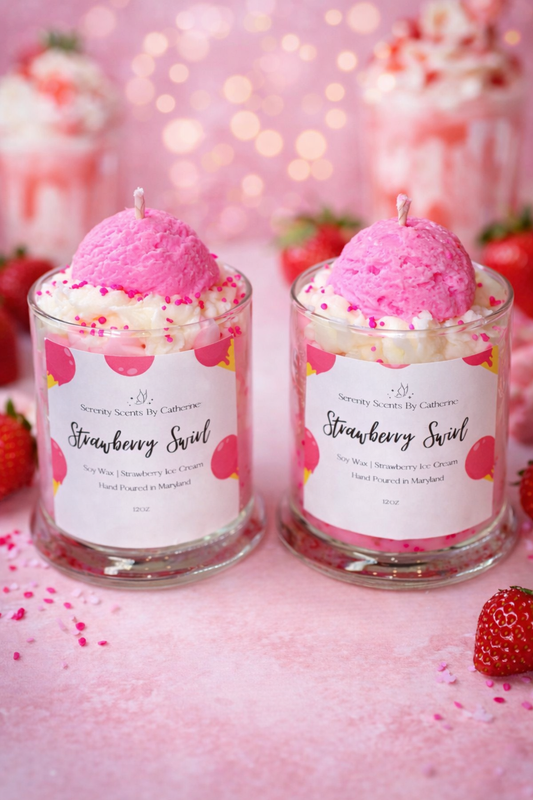 Strawberry Swirl Soy Wax Candle
