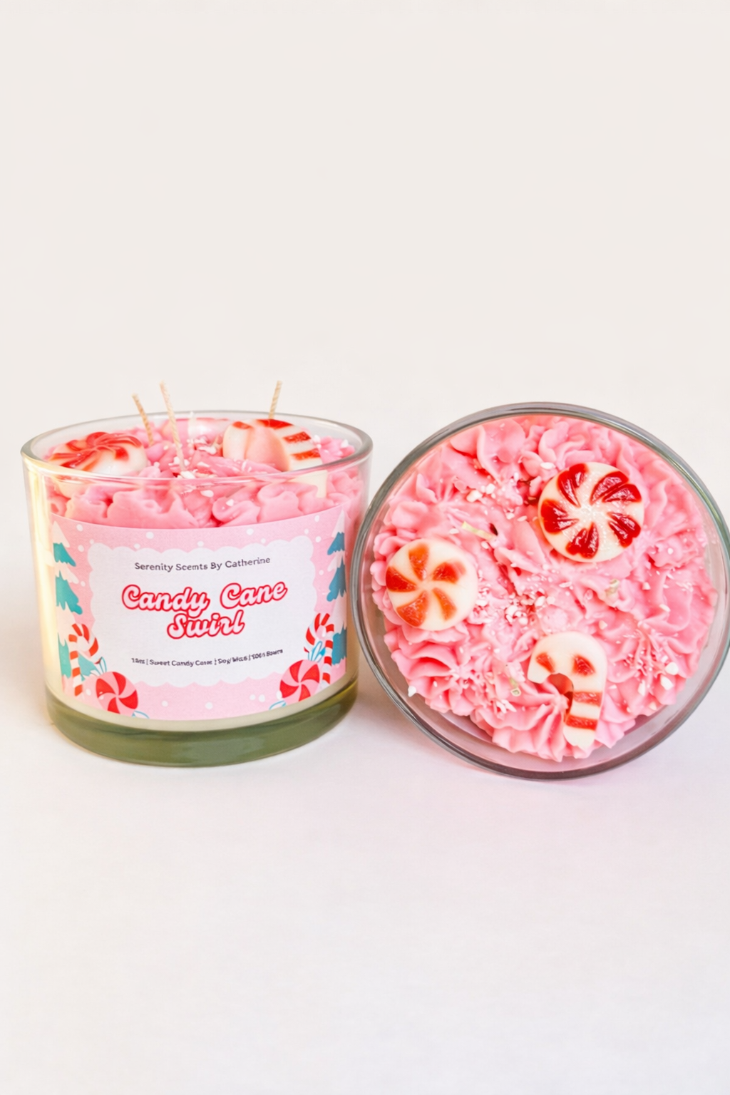 Candy Cane Swirl Soy Wax Candle