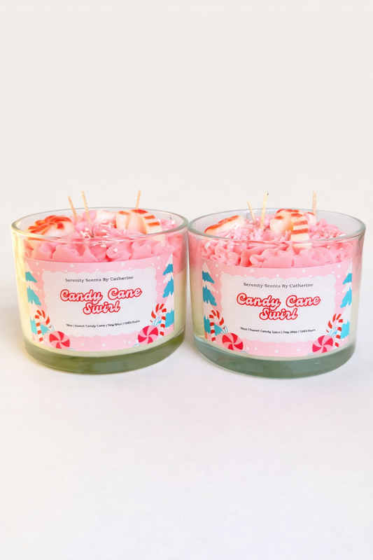 Candy Cane Swirl Soy Wax Candle